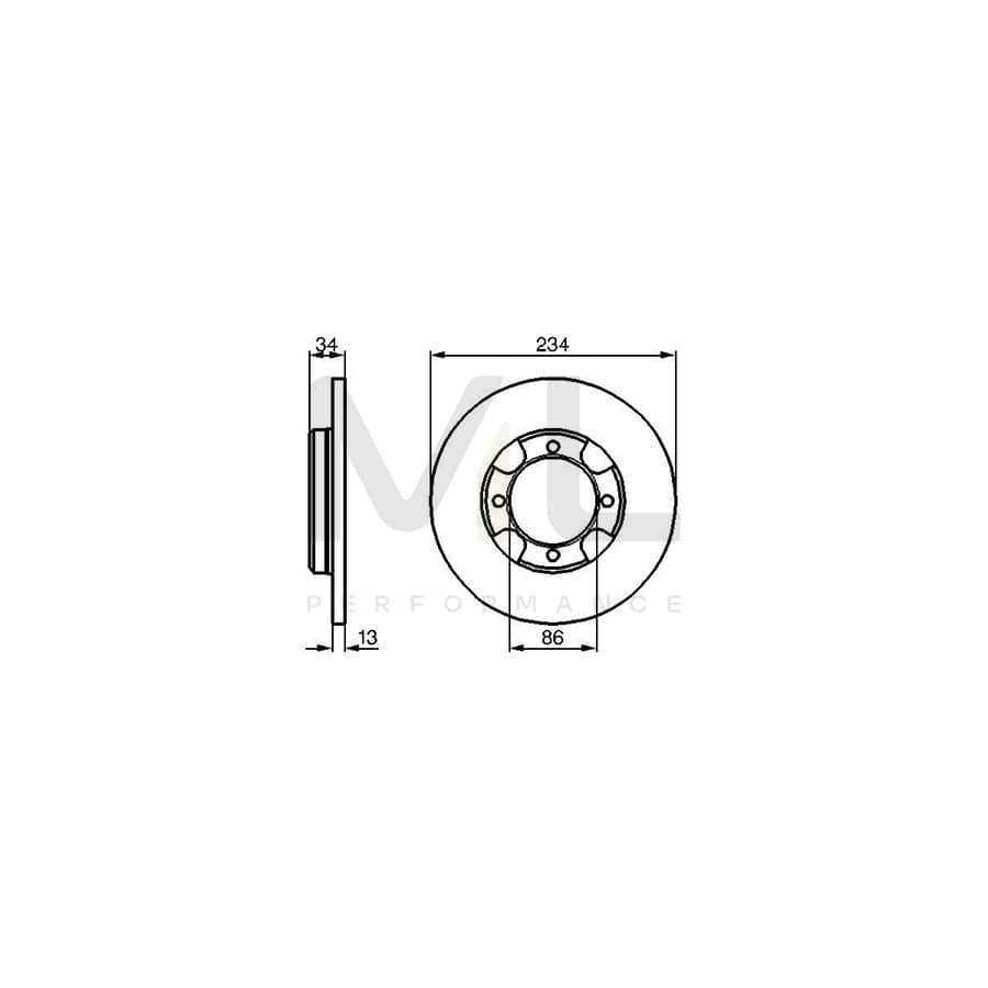 BOSCH 0 986 478 282 Brake Disc Solid, Oiled | ML Performance Car Parts