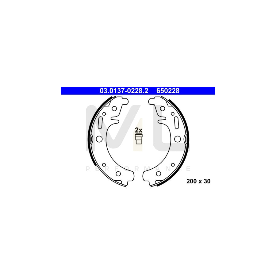 ATE 03.0137-0228.2 Brake Shoe Set
