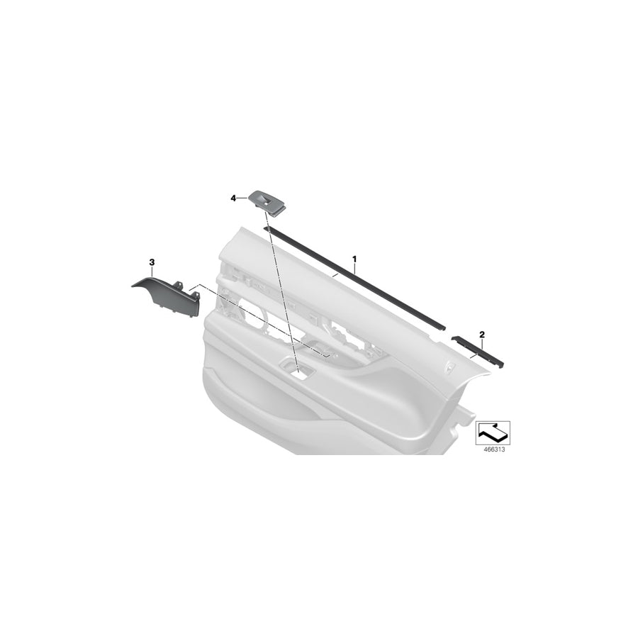Genuine BMW 51427989980 Cover For Handle Recess, Right TARTUFO (Inc. 725Ld, 730LdX & M760iX) | ML Performance US