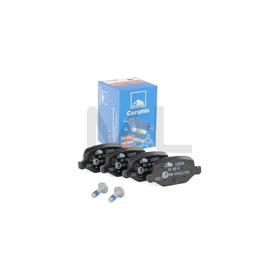 ATE Ceramic 13.0470-2879.2 Brake pad set excl. wear warning contact, not prepared for wear indicator, with brake caliper screws
