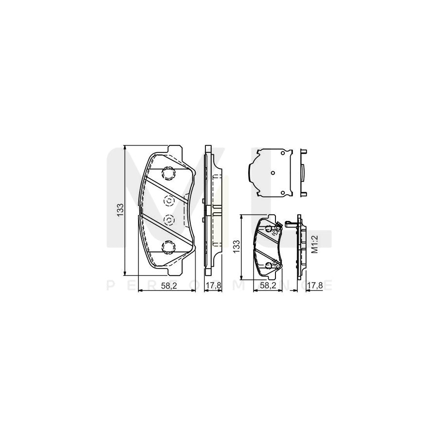 Bosch 0986Tb3160 Brake Pad Set With Acoustic Wear Warning, With Integrated Wear Warning Contact | ML Performance Car Parts