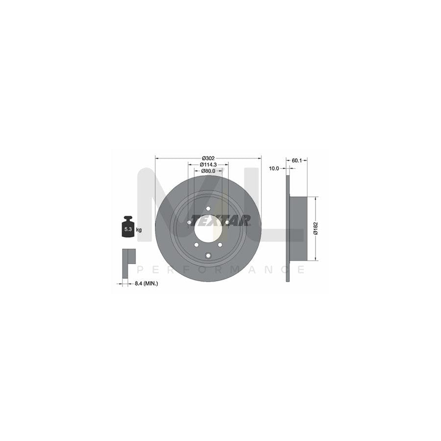 TEXTAR PRO 92255103 Brake Disc Solid, Coated, without wheel hub, without wheel studs | ML Performance Car Parts