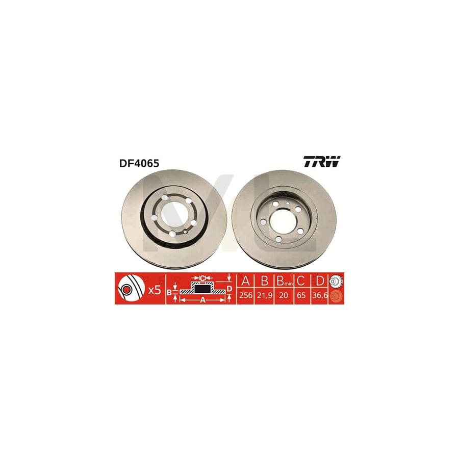 TRW DF4065 Brake Disc Vented, Painted, High-carbon, with bolts/screws | ML Performance Car Parts