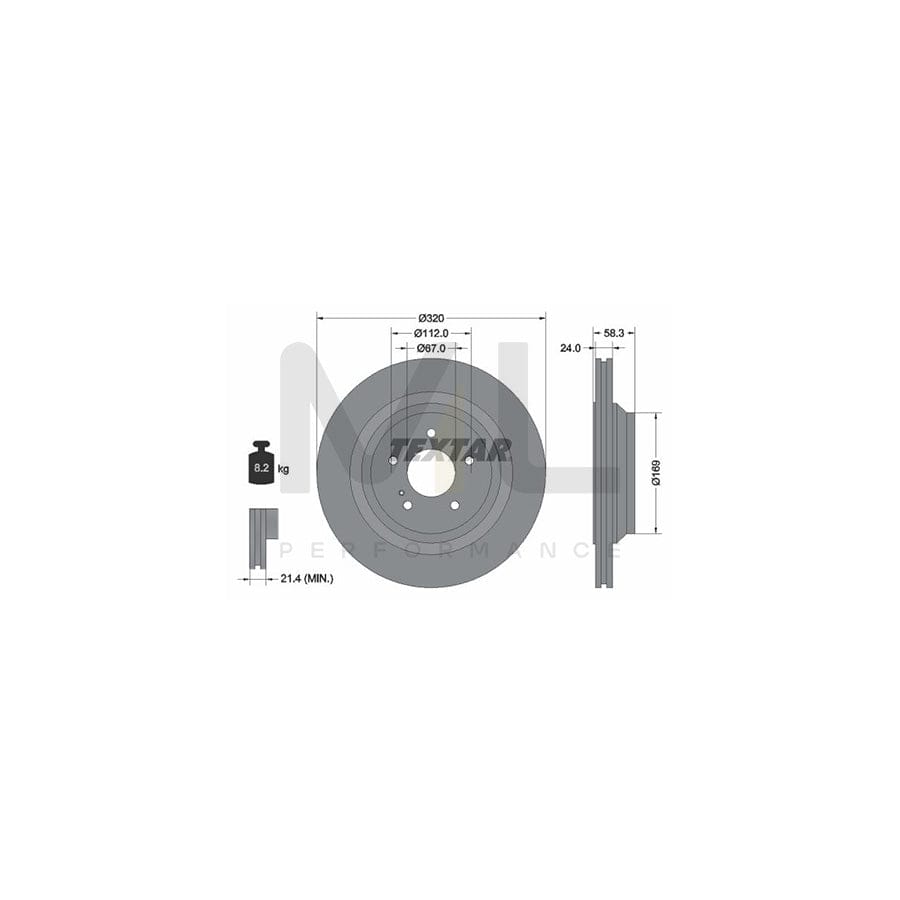 TEXTAR PRO+ 92160705 Brake Disc Internally Vented, Coated, High-carbon, without wheel hub, without wheel studs | ML Performance Car Parts