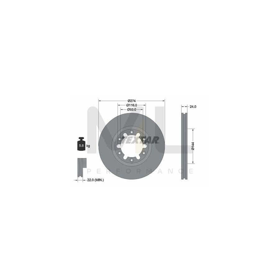 TEXTAR 92136300 Brake Disc Internally Vented, without wheel hub, without wheel studs | ML Performance Car Parts