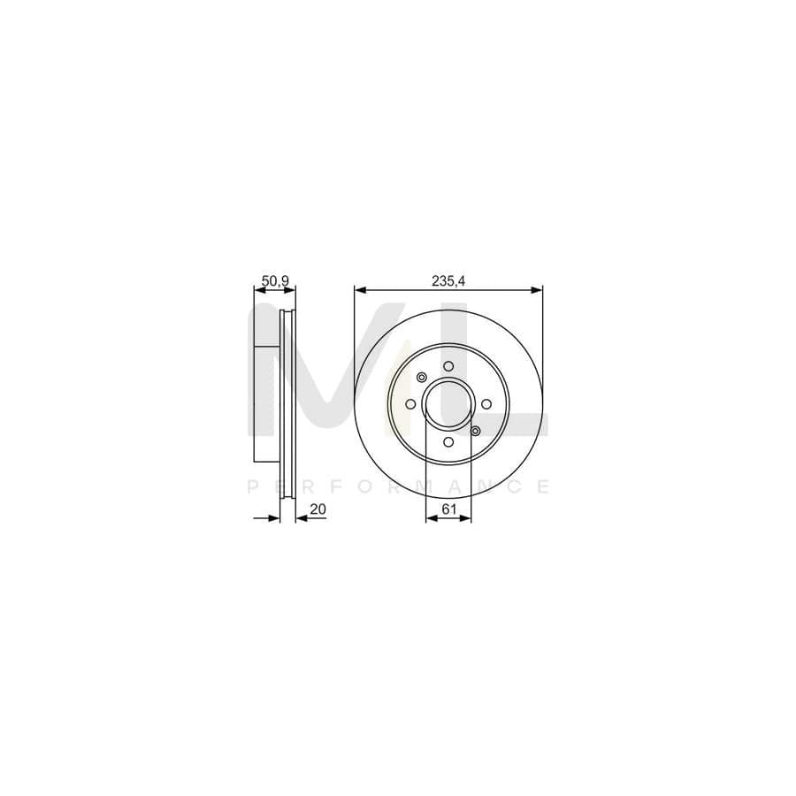 BOSCH 0 986 479 R52 Brake Disc for DACIA Solenza (B41_) Vented, Oiled | ML Performance Car Parts