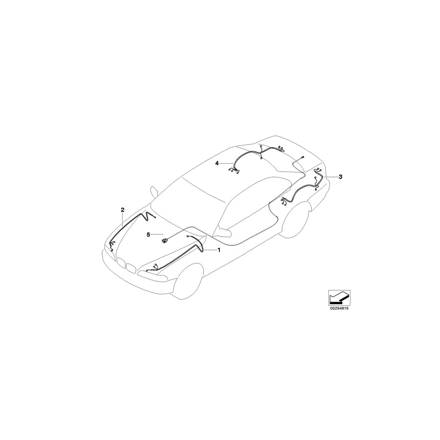 Genuine BMW 61119234735 E64 Repair Wiring Set, Rear Left (Inc. 645Ci, 650i & 630i) | ML Performance US Car Parts