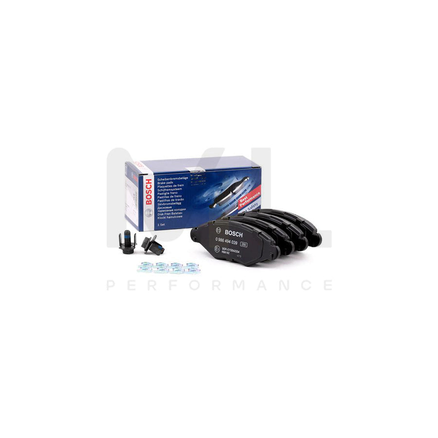 Bosch 0986494039 Brake Pad Set With Anti-Squeak Plate, With Bolts/Screws, With Mounting Manual BP376 | ML Performance Car Parts
