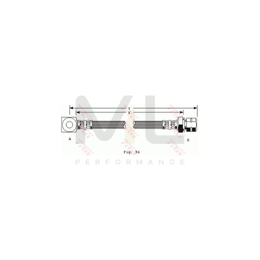 TRW PHD244 Brake Hose 416mm, M10x1 | ML Performance Car Parts