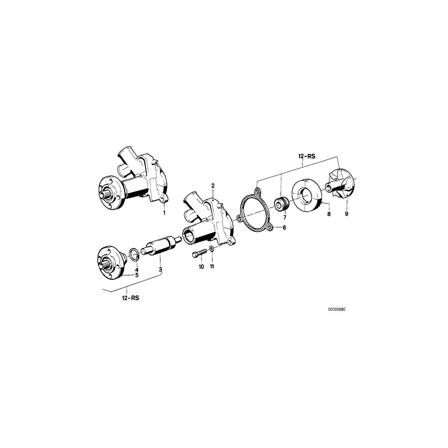 Genuine BMW 11519071560 E21 E12 Exch. Water Pump (Inc. 520, 323i & 320) | ML Performance US Car Parts