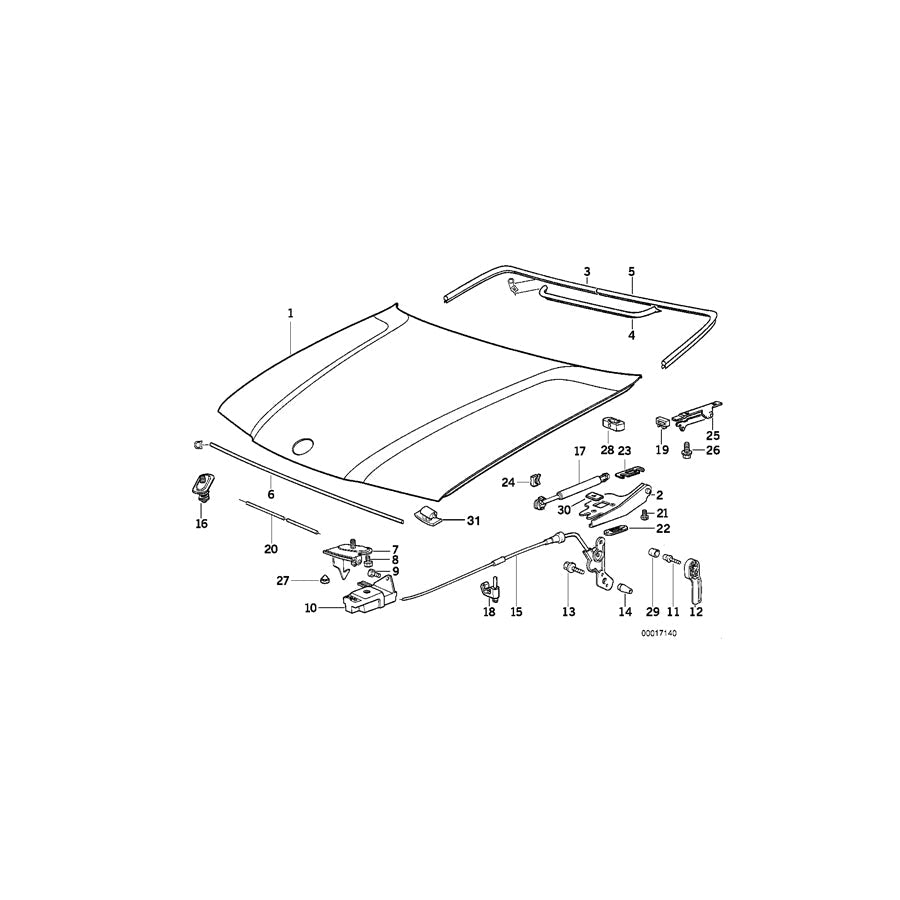 Genuine BMW 51231938298 E32 E36 Bowden Cable Lever (Inc. 320i, 730i & 318is) | ML Performance US Car Parts