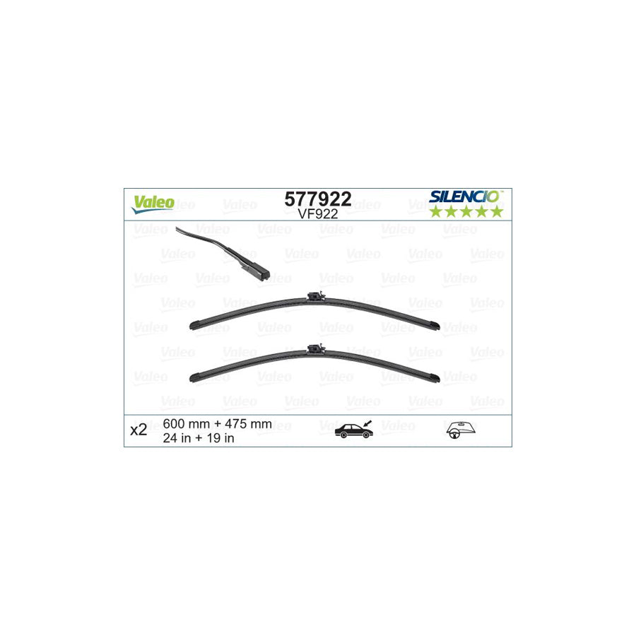 Valeo Silencio Flat Blade Set 577922 Wiper Blade | ML Performance US Car Parts