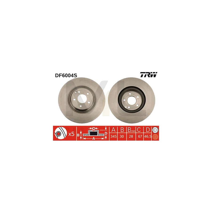 TRW DF6004S Brake Disc Vented | ML Performance Car Parts