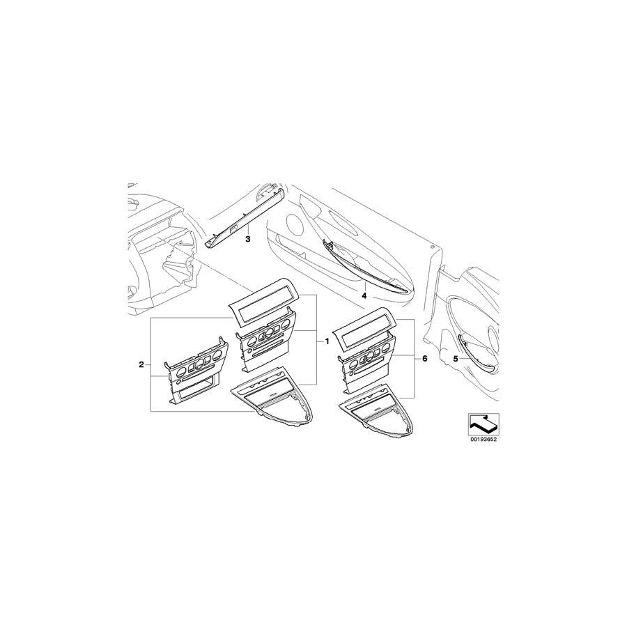 Genuine BMW 51437115484 E64 E63 Decorative Strip Trim Panel, Rear Right BIRKE GRAU (Inc. 630i, 635d & 650i) | ML Performance US