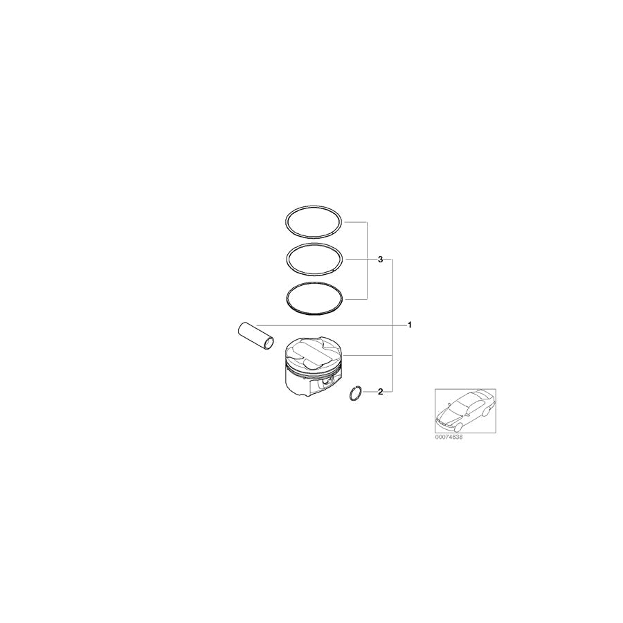 Genuine BMW 11257834017 E85 E46 E86 Piston Kit (Inc. M3 CSL, Z4 M3.2 & Z3 M) | ML Performance UK Car Parts