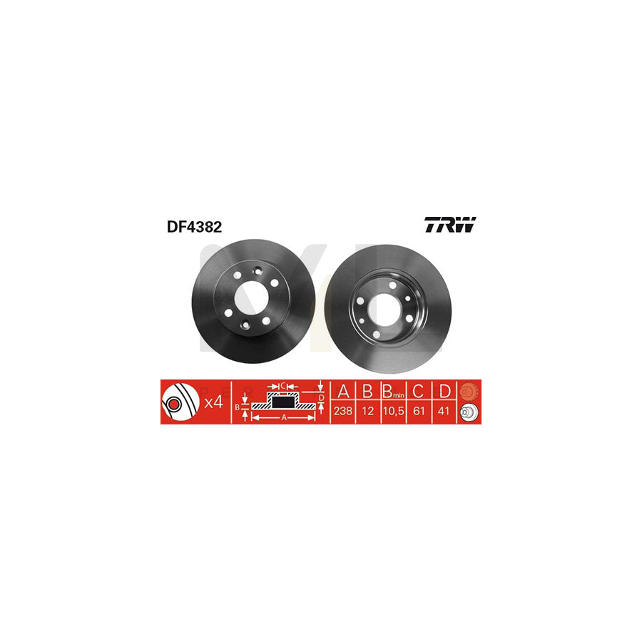 TRW DF4382 Brake Disc Solid | ML Performance Car Parts