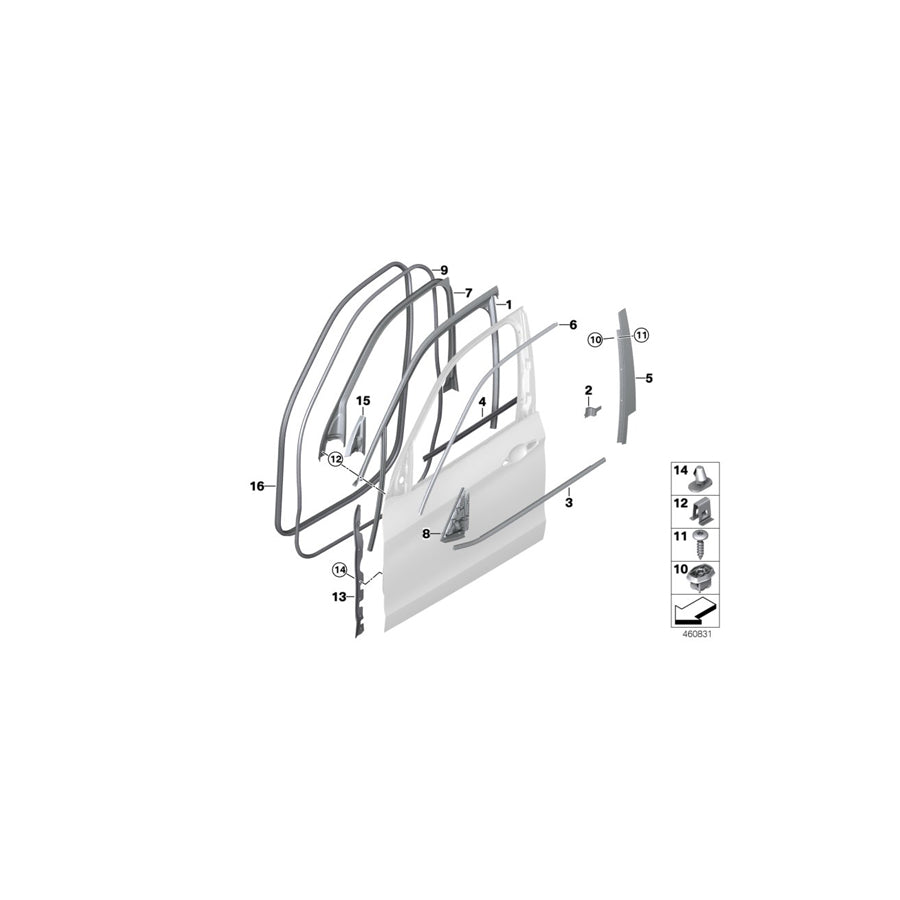 Genuine BMW 51317289632 F15 Trim, Window Frame, Upper, Door Fr Right CHROM (Inc. X5) | ML Performance US Car Parts