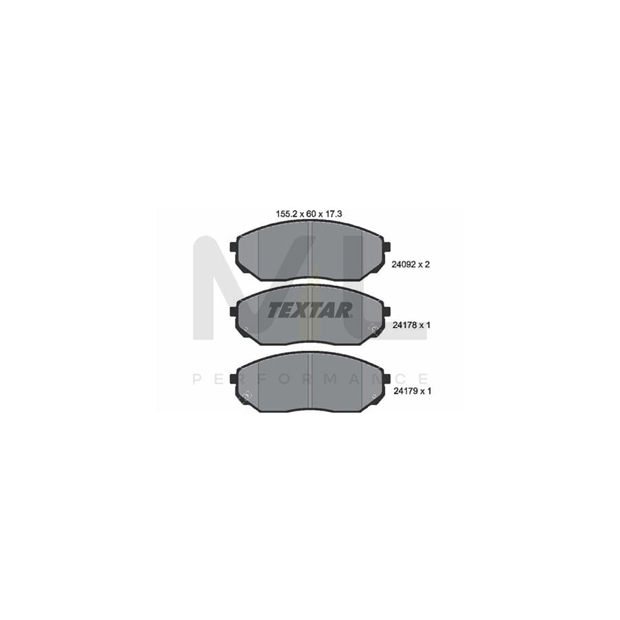 TEXTAR 2409201 Brake pad set for KIA Sorento I (JC) with acoustic wear warning | ML Performance Car Parts