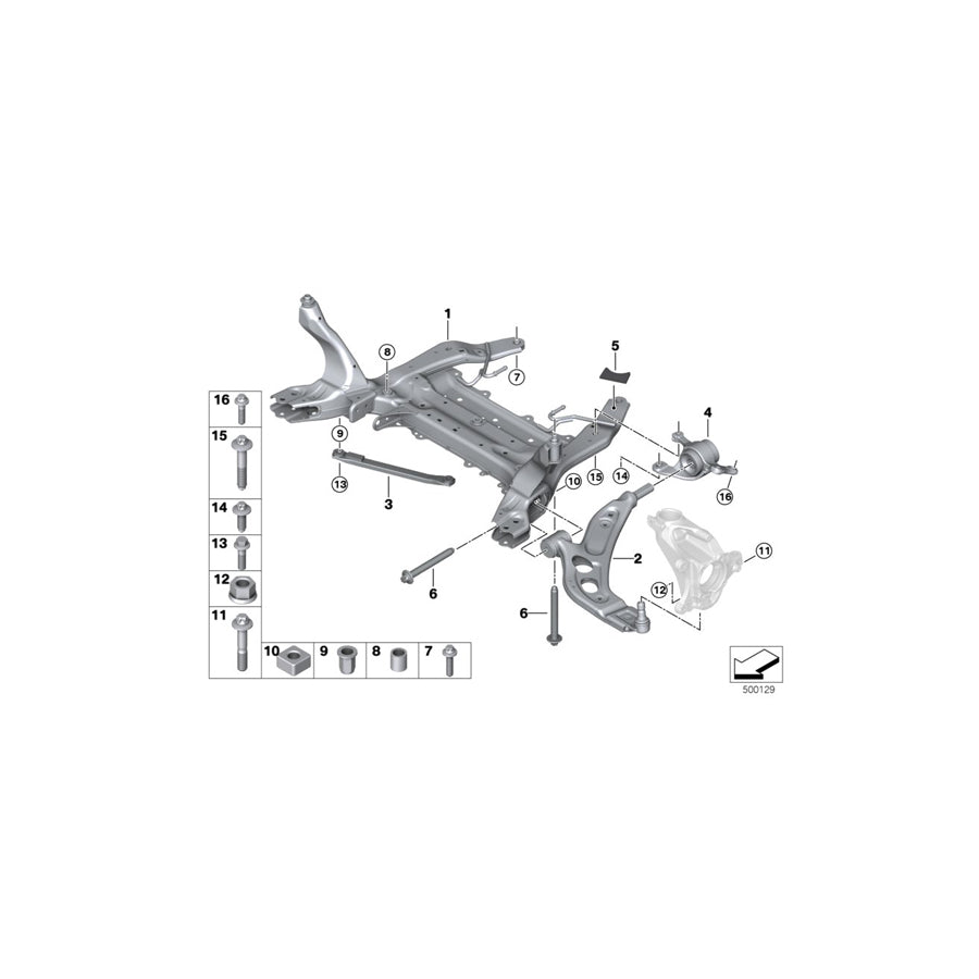 Genuine BMW Mini 31116872729 F48 Front Axle Support (Inc. X1 18dX, Cooper SD ALL4 & Cooper ALL4) | ML Performance US Car Parts