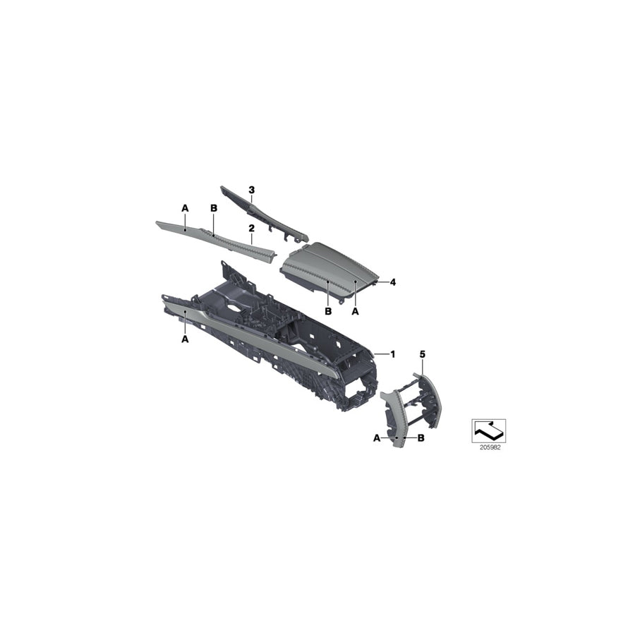 Genuine BMW 51167967806 F02 F01 Trim Cover, Center Console, Right INDIVIDUAL (Inc. 760i, 730dX & ALPINA B7LX) | ML Performance US Car Parts