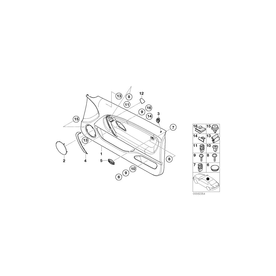 Genuine BMW 51417004563 E46 Door Trim Panel Left GRAU (Inc. 320td, 325ti & 318td) | ML Performance US Car Parts