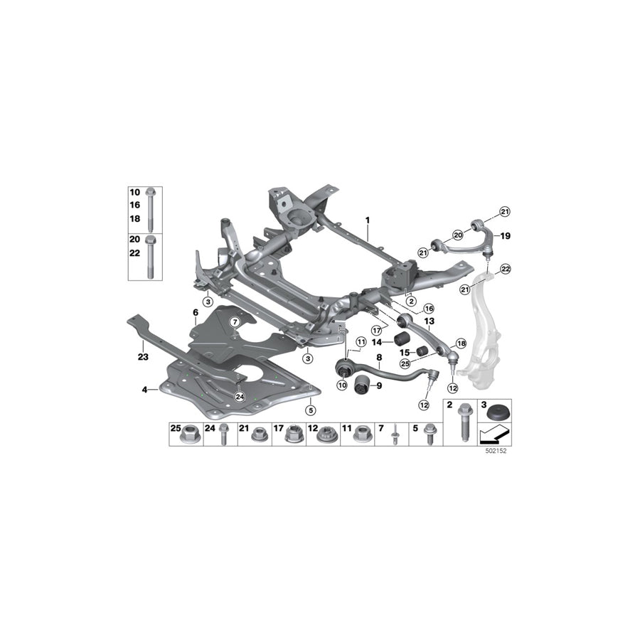 Genuine BMW 31116866689 F15 F16 Front Axle Support (Inc. X5) | ML Performance US Car Parts