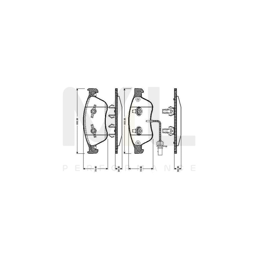 Bosch 0986Tb2868 Brake Pad Set Incl. Wear Warning Contact, With Accessories | ML Performance Car Parts