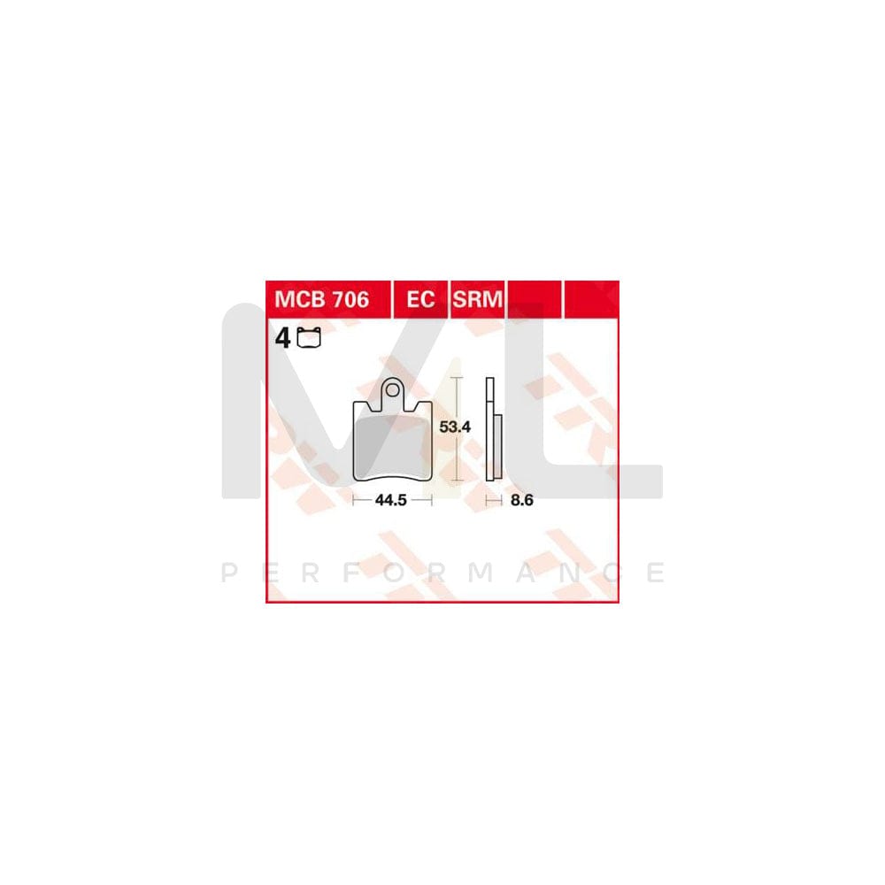 TRW Sinter Maxi Scooter Mcb706Srm Brake Pad Set | ML Performance Car Parts