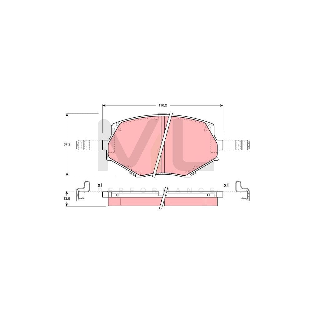 TRW Gdb3103 Brake Pad Set For Mazda Mx-5 With Acoustic Wear Warning, With Accessories | ML Performance Car Parts