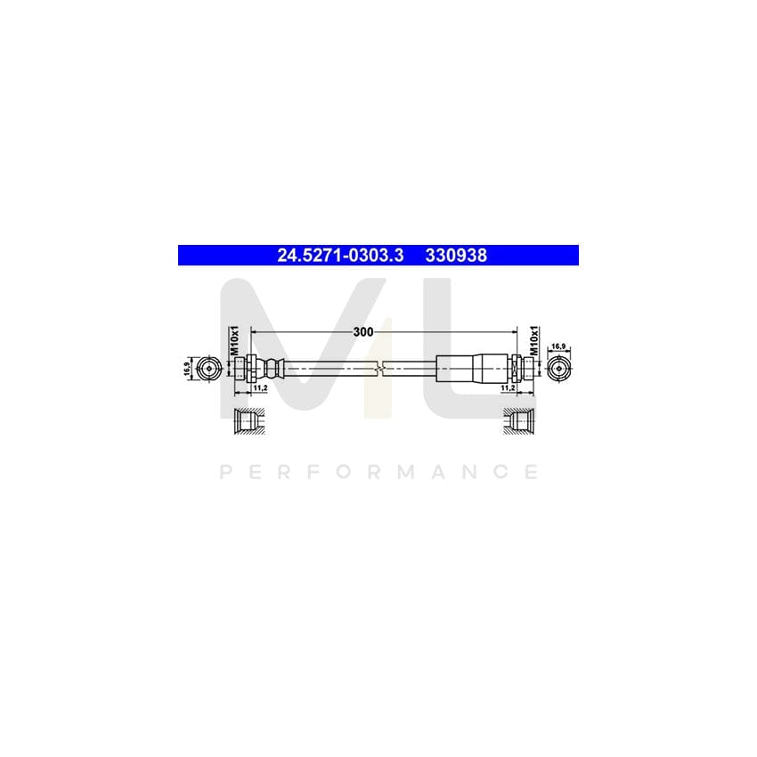 ATE 24.5271-0303.3 Brake Hose 300mm