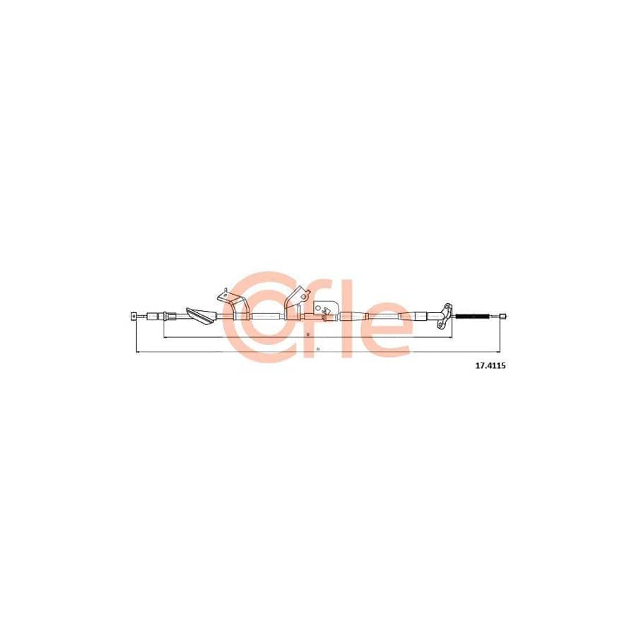 Cofle 17.4115 Hand Brake Cable for Honda CIVIC VII Hatchback (Eu, Ep, Ev)