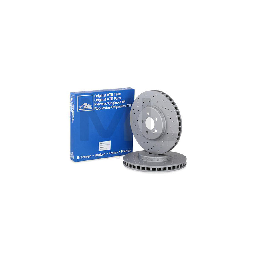 ATE 24.0136-0134.2 Brake Disc Perforated / Vented, Two-piece brake disc, Coated, High-carbon, with bolts/screws - 1 piece