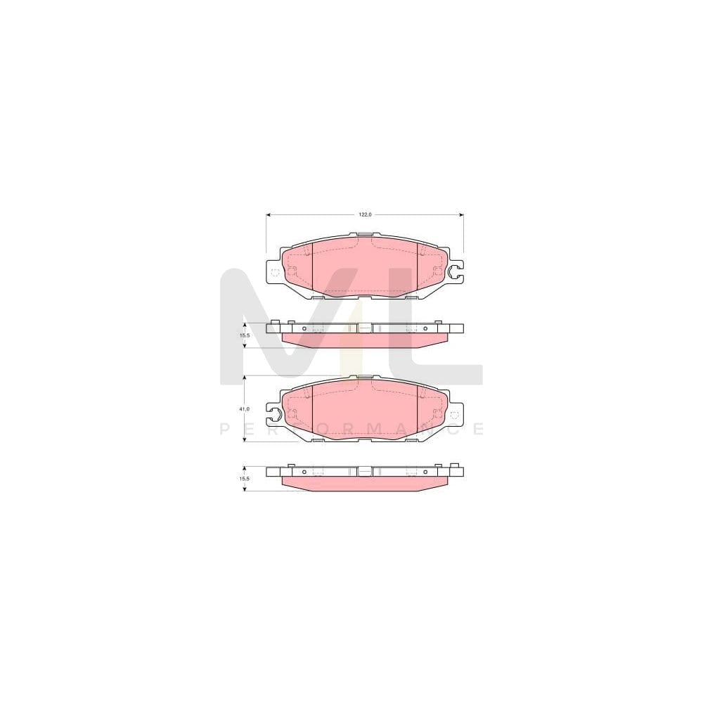 TRW Gdb1240 Brake Pad Set Not Prepared For Wear Indicator | ML Performance Car Parts