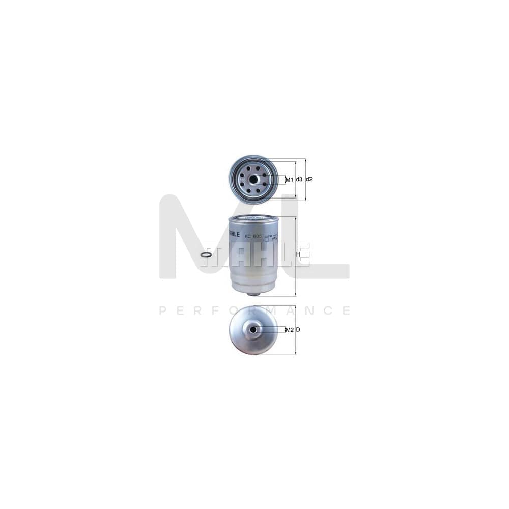 MAHLE ORIGINAL KC 605D Fuel filter Spin-on Filter | ML Performance Car Parts