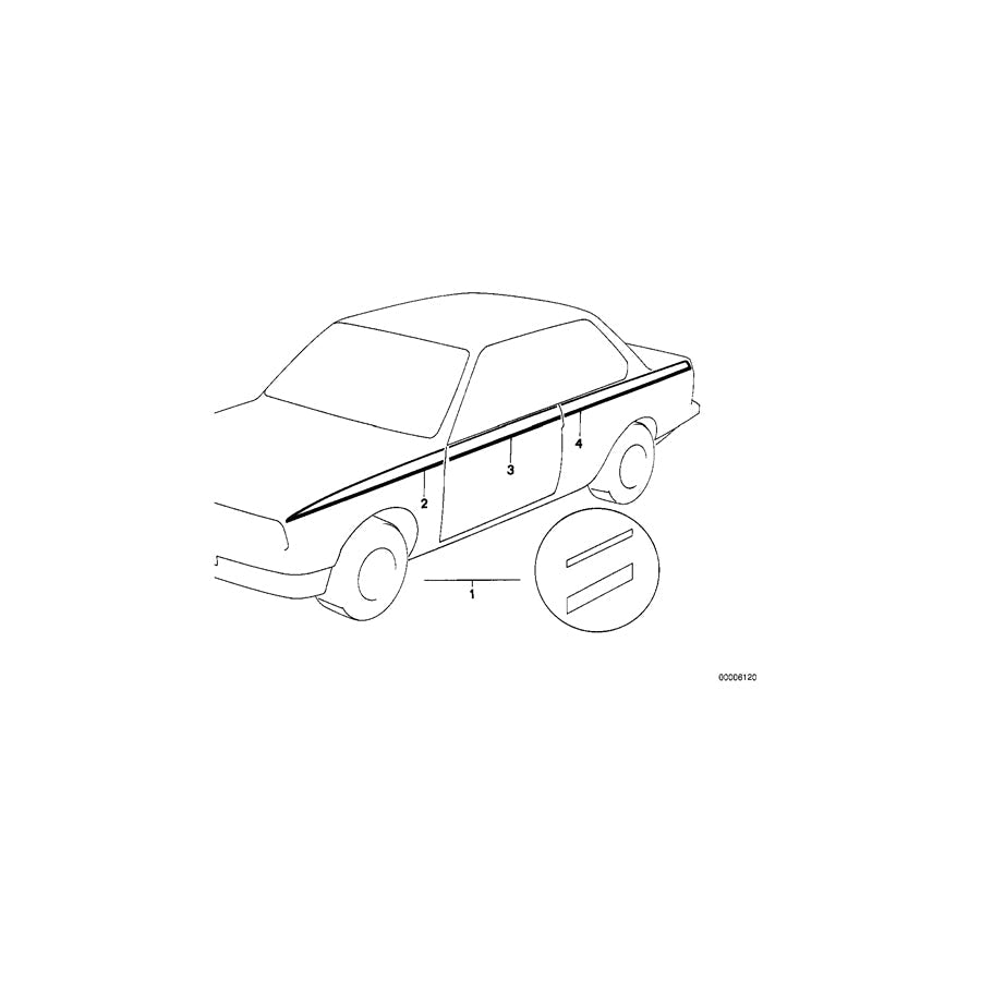 Genuine BMW 51141866638 E30 E12 E24 Decorative Strip Silver Front Right (Inc. 530i, 318 & 524d) | ML Performance US Car Parts