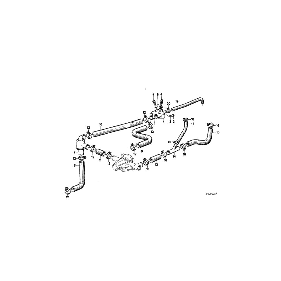 Genuine BMW 11531271788 E21 E28 E30 Water Hose (Inc. 316, 315 & 518) | ML Performance US Car Parts