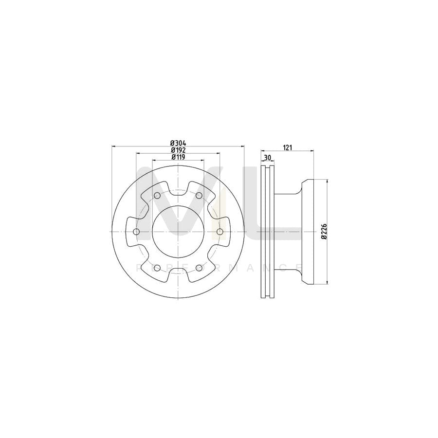TEXTAR 93191400 Brake Disc suitable for MERCEDES-BENZ VARIO Internally Vented, without wheel hub | ML Performance Car Parts