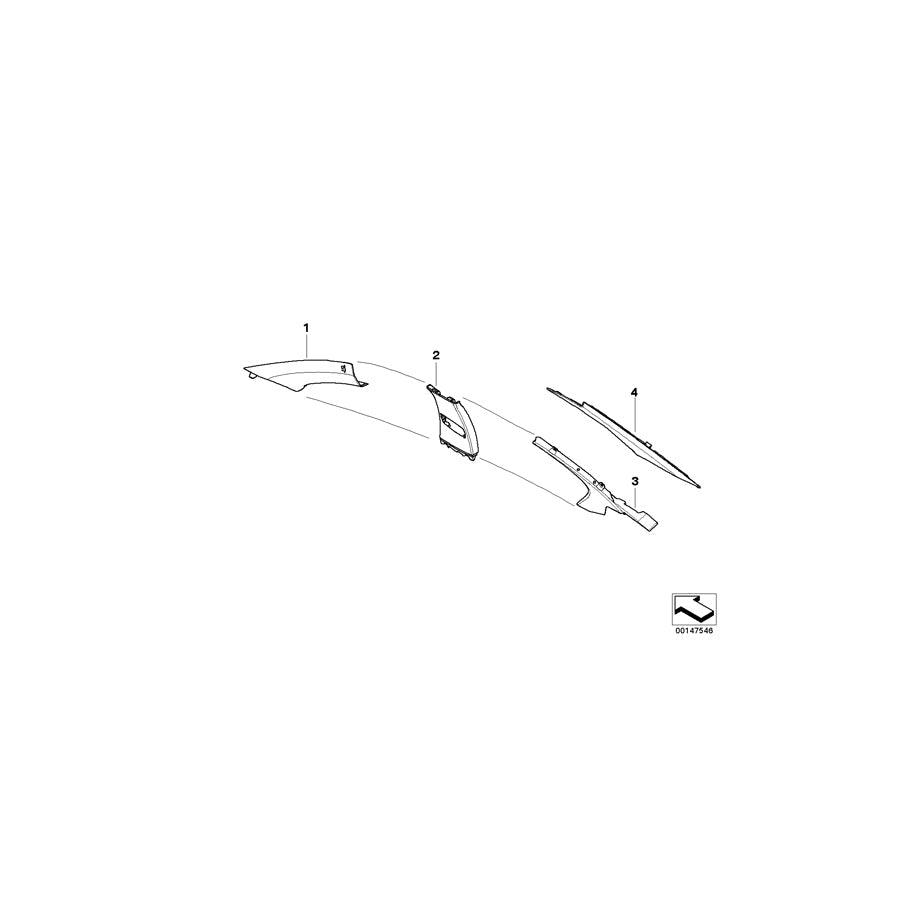 Genuine BMW 51437897636 E60 Trim Panel B-Column, Top Right ANTHRAZIT (Inc. 535d, 528i & 525d) | ML Performance US