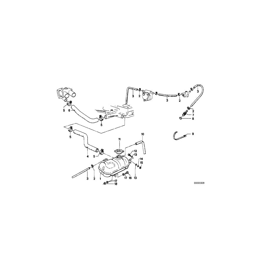 Genuine BMW 11531266478 E24 E23 E12 Hose (Inc. 525, 730 & 528) | ML Performance US Car Parts