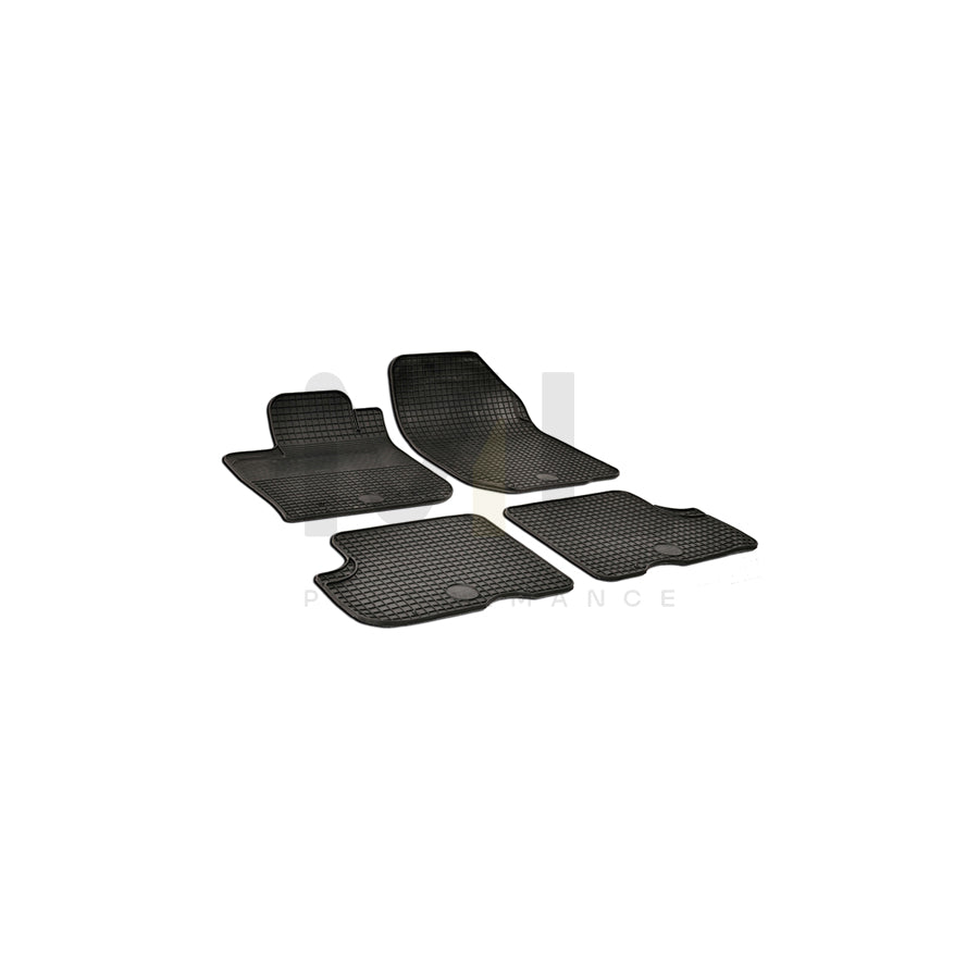WALSER Tailored, Dacia 50303 Floor mat set Elastomer, Front and Rear, Quantity: 4, Black