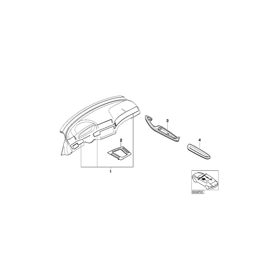 Genuine BMW 51437896102 E46 Armrest, Aluminium, Rear Right GRAU CUBE SILB. (Inc. M3, 330Cd & 320Cd) | ML Performance US
