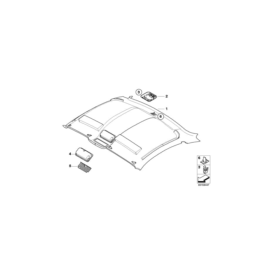 Genuine BMW 51443441995 E86 Molded Roof Lining SCHWARZ (Inc. Z4 3.0si & Z4 M3.2) | ML Performance US