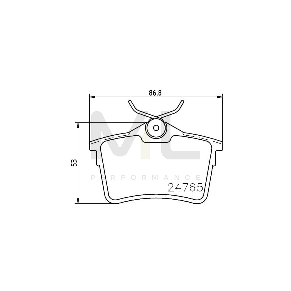 Hella 8DB 355 014-081 Brake Pad Set Not Prepared For Wear Indicator, With Brake Caliper Screws, With Accessories