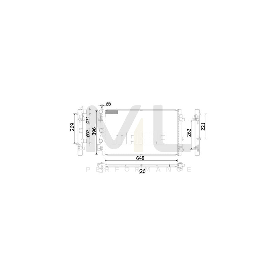 MAHLE ORIGINAL CR 2425 000S Engine radiator Brazed cooling fins, Aluminium | ML Performance Car Parts