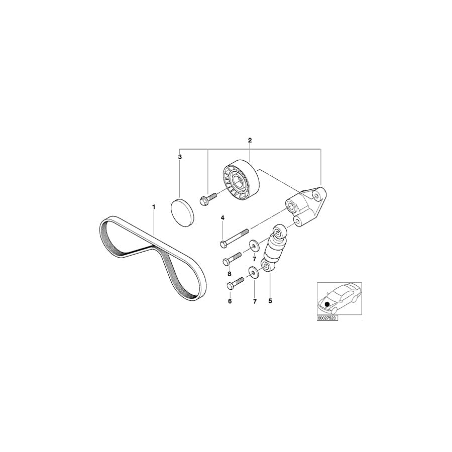 Genuine BMW 11281407974 E52 Adjusting Pulley With Lever (Inc. Alpina V8 & Z8) | ML Performance UK Car Parts