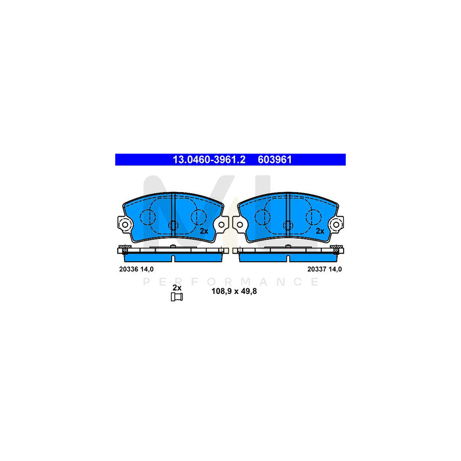 ATE 13.0460-3961.2 Brake pad set incl. wear warning contact