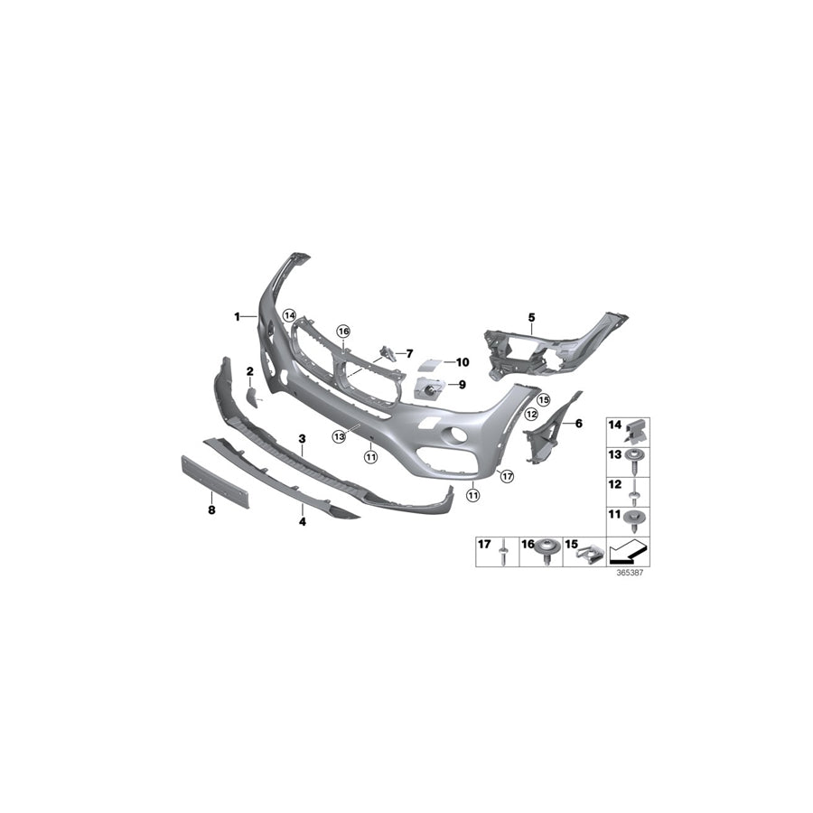 Genuine BMW 51117319802 F16 Insert, Bumper Front Right DLS (Inc. X6) | ML Performance US Car Parts