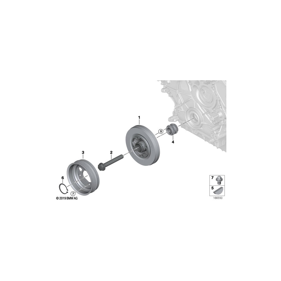 Genuine BMW 11287571160 E72 Pulley (Inc. Hybrid X6) | ML Performance UK Car Parts