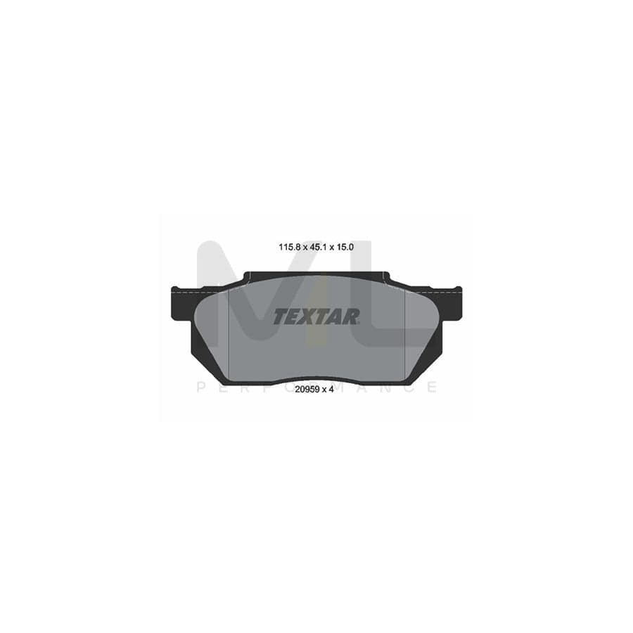 TEXTAR 2095901 Brake pad set for HONDA Civic IV Hatchback (EC, ED, EE) not prepared for wear indicator | ML Performance Car Parts