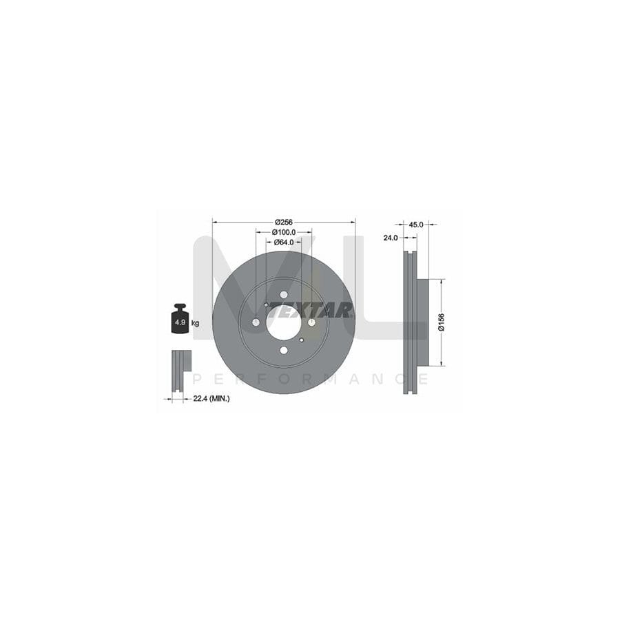 TEXTAR 92135000 Brake Disc Internally Vented, without wheel hub, without wheel studs | ML Performance Car Parts